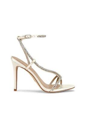 NEW Sam Edelman Granger Heels Crystal Ivory Satin Bridal Wedding Glam Womens 11